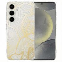 imoshion Design hoesje Samsung Galaxy S25 - Golden Leaves Transparant