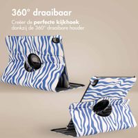 imoshion 360° Draaibare Design Bookcase Apple iPad Air 5 (2022) / Air 4 (2020) - White Blue Stripes