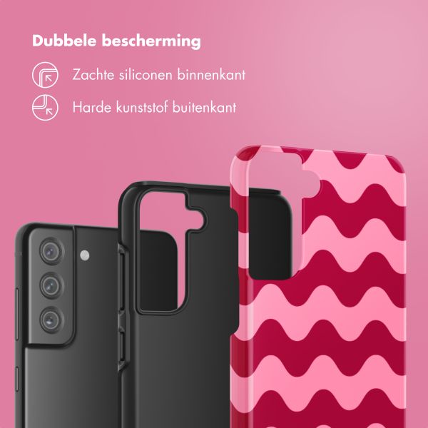 Selencia Vivid Tough Backcover Samsung Galaxy S21 FE - Wave Vibes Lipstick