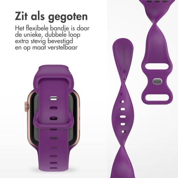 imoshion Siliconen⁺ bandje Apple Watch Series 1 t/m 9 / SE (38/40/41 mm) | Series 10 / 11 (42 mm) - Maat S/M - Purple