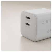 Zens Compact Oplader 2x USB-C 45W - Power Adapter - Wit