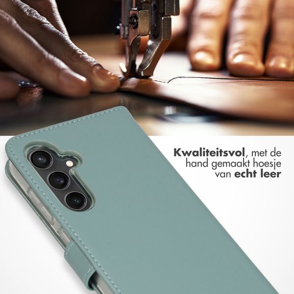 Selencia Echt Leren Bookcase Samsung Galaxy S23 FE - Air Blue