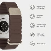 imoshion Magnetic Faux Leather Band Apple Watch | 44/45/46/49 mm - Dark Brown