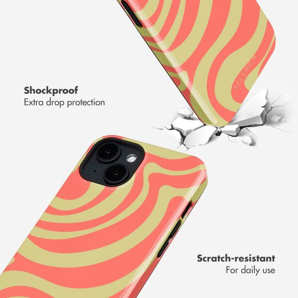 Selencia Vivid Back Cover with MagSafe Apple iPhone 14 - Wavy Swirl Orange Fern