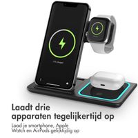 imoshion Opvouwbare Wireless Charger - 3 in 1 draadloze oplader - 15 Watt - Zwart