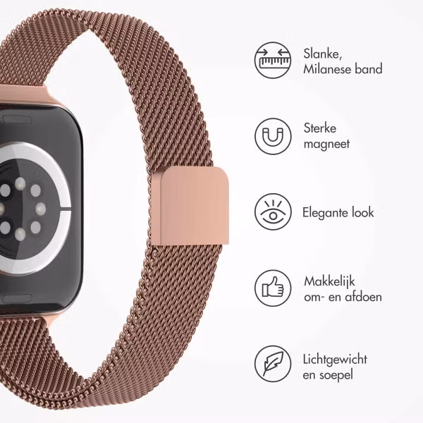 imoshion Slim Milanees bandje Apple Watch Series 1 t/m 9 / SE (38/40/41 mm) | Series 10 / 11 (42 mm) - Vintage Gold