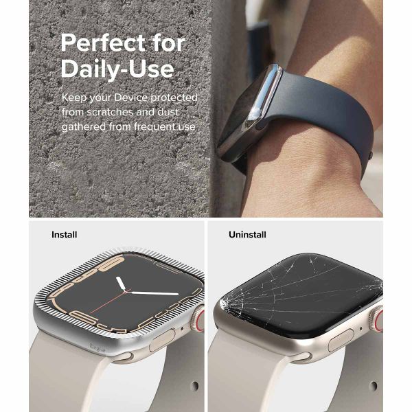 Ringke Bezel Styling Apple Watch Series 7 / 8 / 9 - 45 mm - Matte Curve Silver