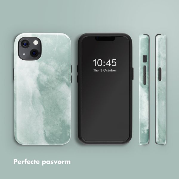 Selencia Vivid Tough Backcover met MagSafe iPhone 13 - Marble Grayed Jade