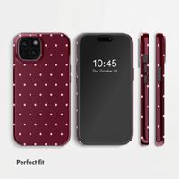 Selencia Vivid Back Cover with MagSafe Apple iPhone 15 - Happy Dots Burgundy