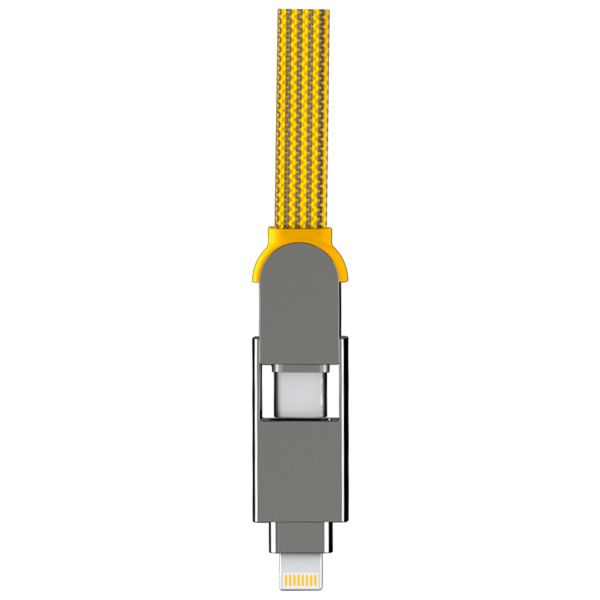 Rolling Square inCharge® XL 6-in-1 snellaadkabel - 30 cm - Yellow