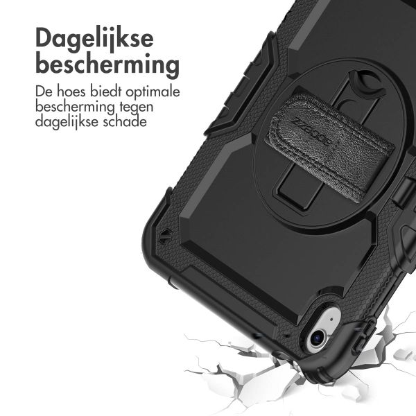 Accezz Rugged Backcover met schouderstrap Apple iPad 11 (2025) 11 inch A16 / iPad 10 (2022) 10.9 inch - Zwart