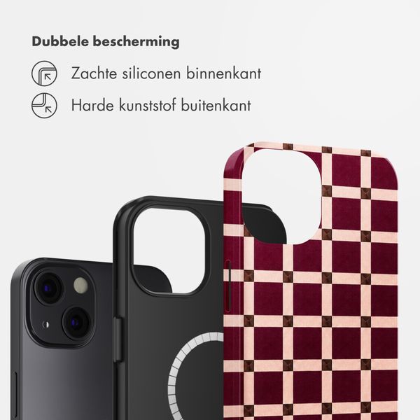 Selencia Vivid Backcover met MagSafe Apple iPhone 13 - Check This Burgundy