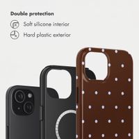 Selencia Vivid Back Cover with MagSafe Apple iPhone 15 - Happy Dots Chocolate