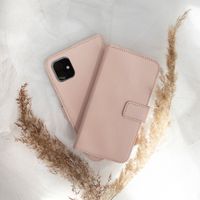 Selencia Echt Lederen Bookcase iPhone 12 Pro Max - Roze