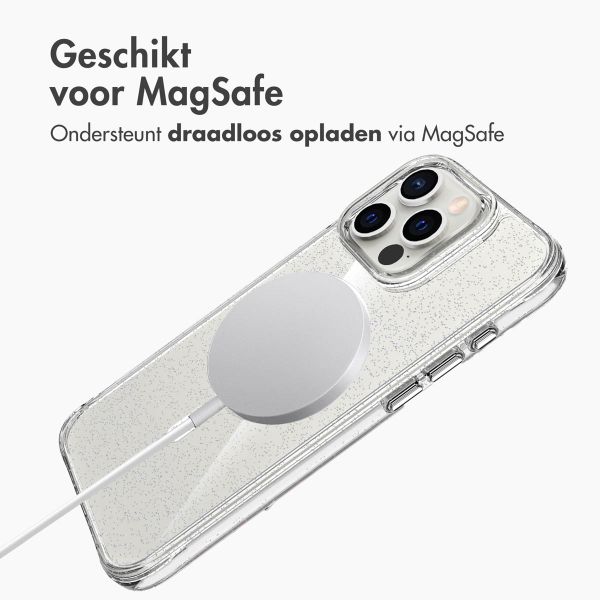 imoshion Clear Glitter Backcover met MagSafe Apple iPhone 16 Pro Max - Zilver