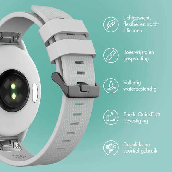 imoshion QuickFit® Siliconen bandje  - Garmin 22 mm aansluiting - Grijs