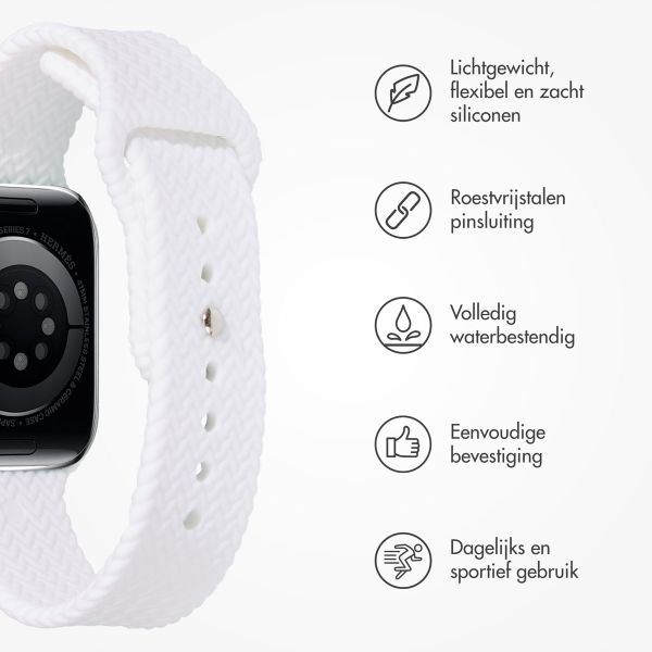 imoshion Siliconen geweven bandje Apple Watch Series 1 t/m 11 / SE / Ultra (44/45/46/49 mm) - Wit
