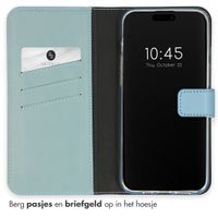 Selencia Echt Leren Bookcase Apple iPhone 15 Pro Max - Air Blue