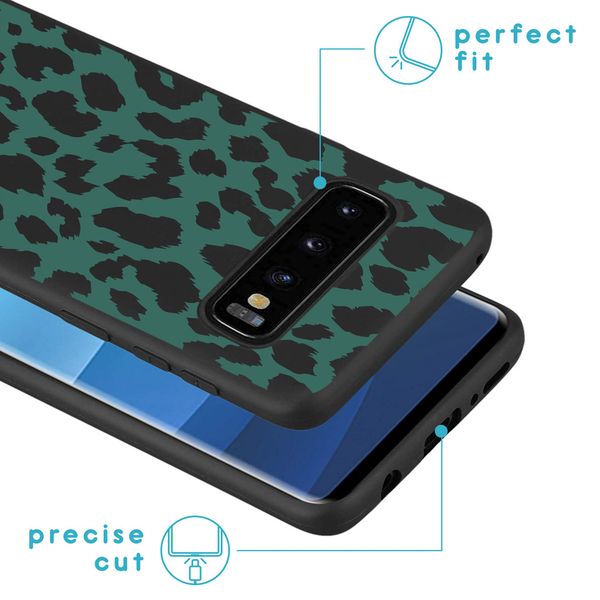 imoshion Design hoesje Samsung Galaxy S10 - Luipaard - Groen / Zwart