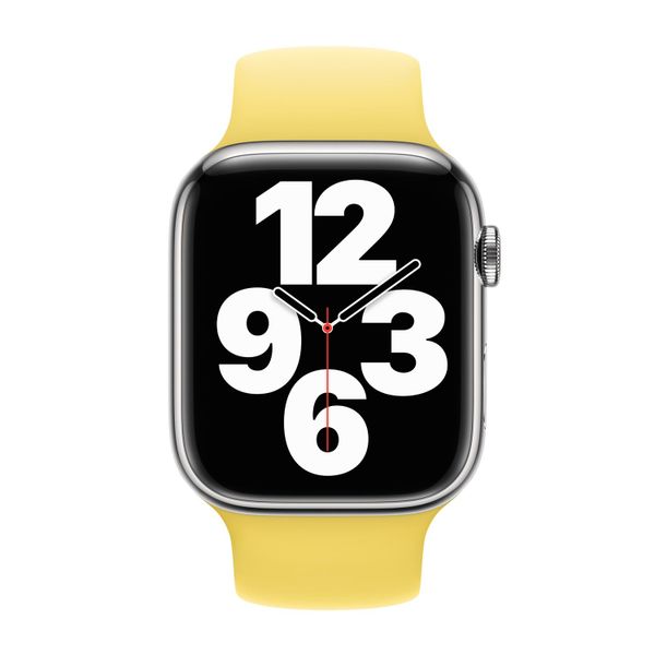 Apple Siliconen solobandje Apple Watch Series 1 - 9 / SE (38/40/41 mm) | Series 10 / 11 (42 mm) - Maat 2 - Lemon Zest