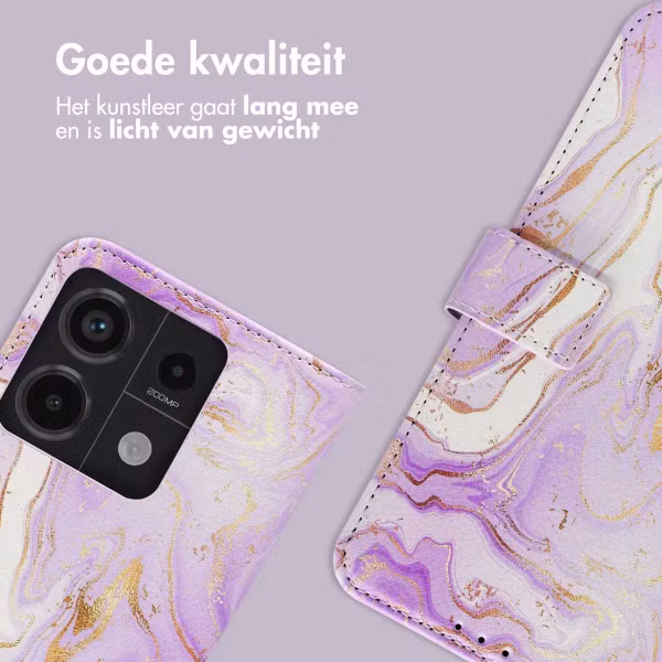 imoshion Design Bookcase Xiaomi Redmi Note 13 Pro (5G) / Poco X6 - Purple Marble