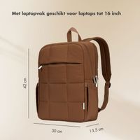 Selencia Vaya Puffy Laptop Rugzak 16 inch - Mocha Brown