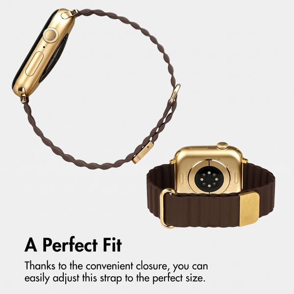 imoshion Magnetic Faux Leather Band Apple Watch | 38/40/41/42 mm - Brown