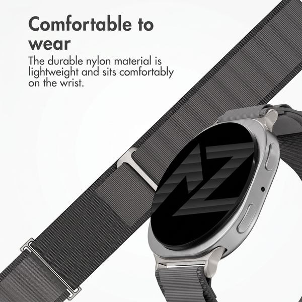 Accezz Nylon Alpine Band Samsung Galaxy Watch 9 (40/44mm) / Watch 8 (40/44mm) / Classic (46mm) - Dark Grey