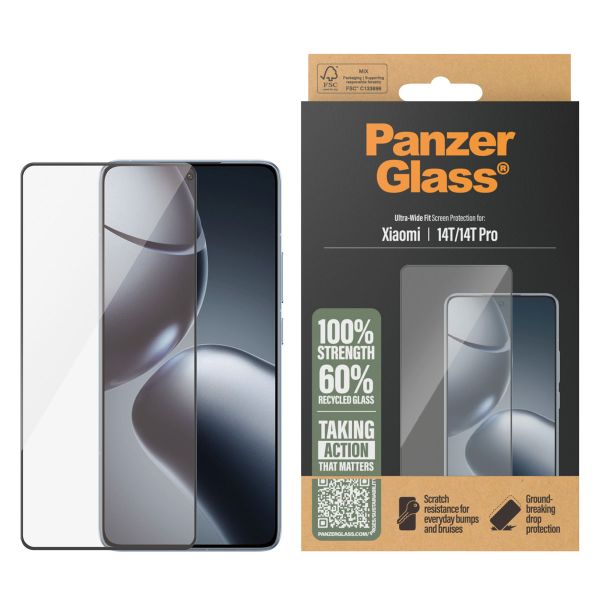 PanzerGlass Ultra-Wide Fit Anti-Bacterial Screenprotector Xiaomi 14T Pro