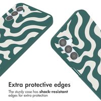 imoshion Siliconen design hoesje met koord Samsung Galaxy A15 (5G/4G) - Petrol Green Groovy