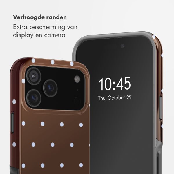 Selencia Vivid Backcover met MagSafe Apple iPhone 17 Pro - Happy Dots Chocolate