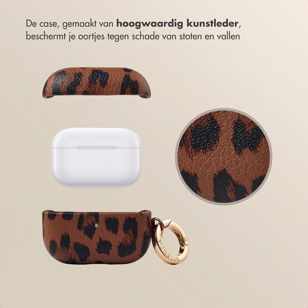 Selencia Sabi Case met panterprint  Apple Airpods Pro 3 - Mocha Brown