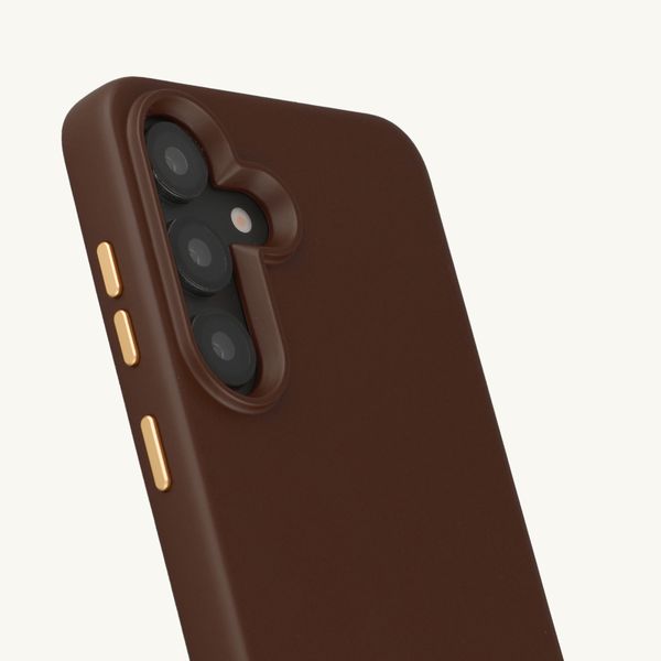 Selencia Rivièra MagSafe Backcover met afneembare haakjes Samsung Galaxy A55 (5G) / A35 - Choco Brown