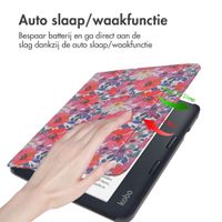 imoshion Design Slim Hard Case Sleepcover met stand Kobo Libra 2 / Tolino Vision 6 - Flower Watercolor