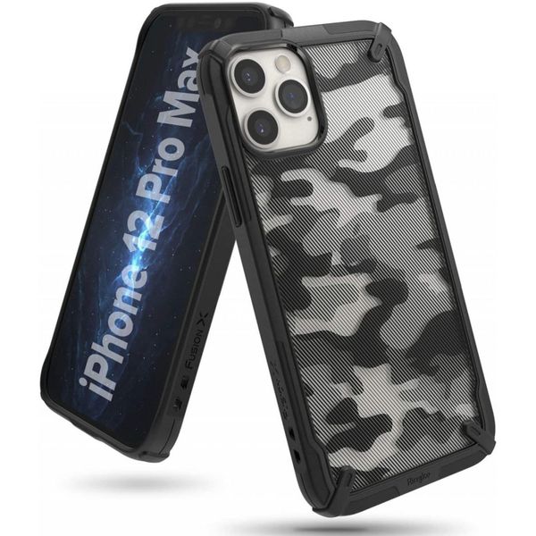 Ringke Fusion X Backcover iPhone 12 Pro Max - Camo Zwart