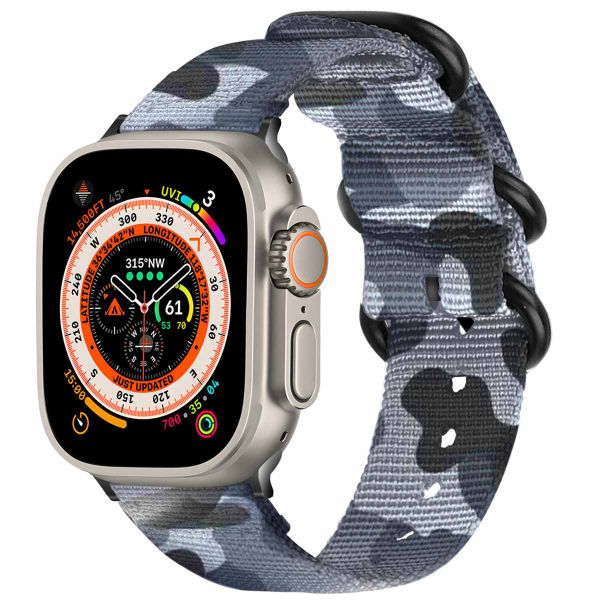 imoshion Nylon bandje Apple Watch Series 1-10 / SE / Ultra (2) - 42/44/45/46/49 mm - Donkergrijs