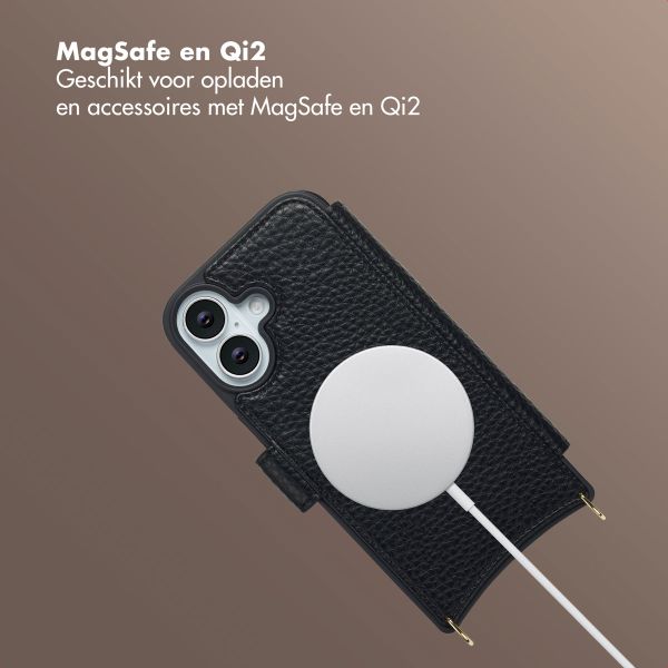 Selencia Riva Bookcase met MagSafe en Koord Apple iPhone 17 - Zwart