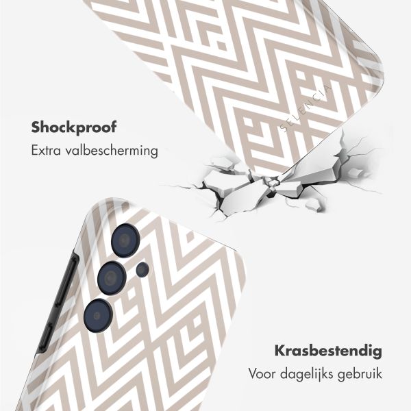 Selencia Vivid Tough Backcover Samsung Galaxy A35 - Beige Zigzag