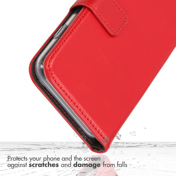 Selencia Genuine Leather Book Case Apple iPhone 17 Pro Max - Red