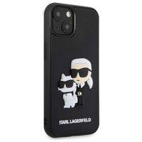 Karl Lagerfeld Karl & Choupette 3D Rubber Hardcase Backcover iPhone 15 - Zwart