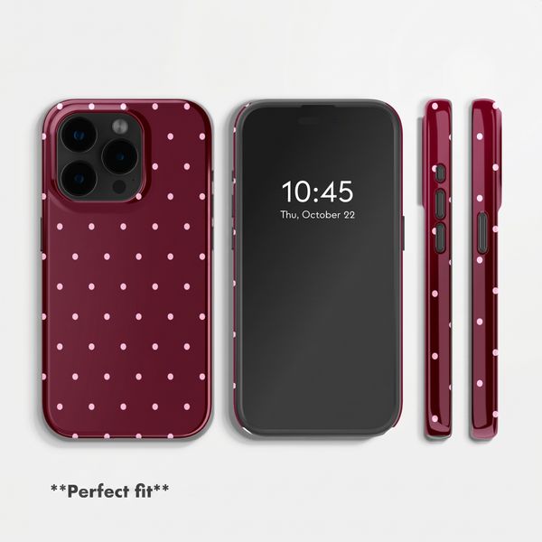 Selencia Vivid Back Cover with MagSafe Apple iPhone 15 Pro - Happy Dots Burgundy