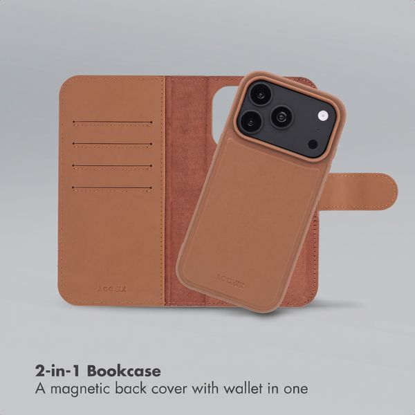 Accezz Edge detachable Bookcase with MagSafe Apple iPhone 18 Pro / 17 Pro - Brown