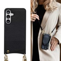 Selencia Nova Telefoonhoes met Koord en Pashouder Samsung Galaxy S25 FE - Zwart