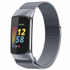 imoshion Milanees magnetisch bandje Fitbit Charge 5 - Maat S - Space Grey