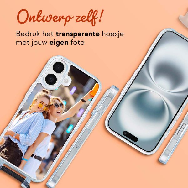 Ontwerp je eigen MagSafe Backcover met afneembaar koord Apple iPhone 16 - Transparant