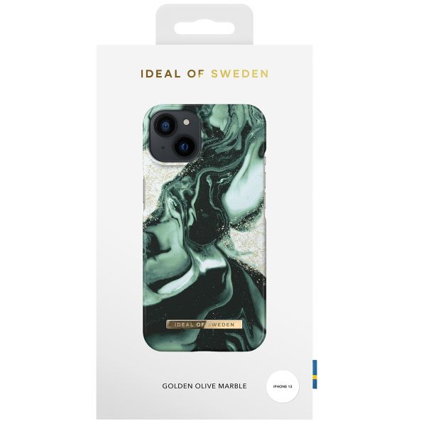 iDeal of Sweden Fashion Backcover iPhone 13 - Golden Olive Marble