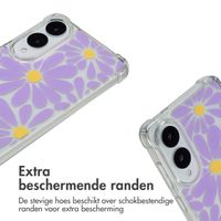 imoshion Design hoesje met koord Samsung Galaxy S25 Edge - Tropical Violet Flowers Connect