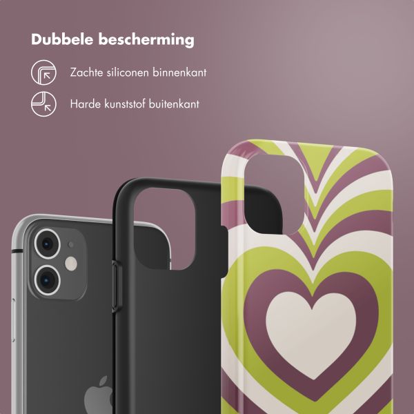 Selencia Vivid Backcover Apple iPhone 11 - Double Hearts Plum Fern