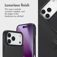 Accezz 2-in-1 Leather Bookcase with MagSafe Apple iPhone 17 Pro Max - Onyx Black