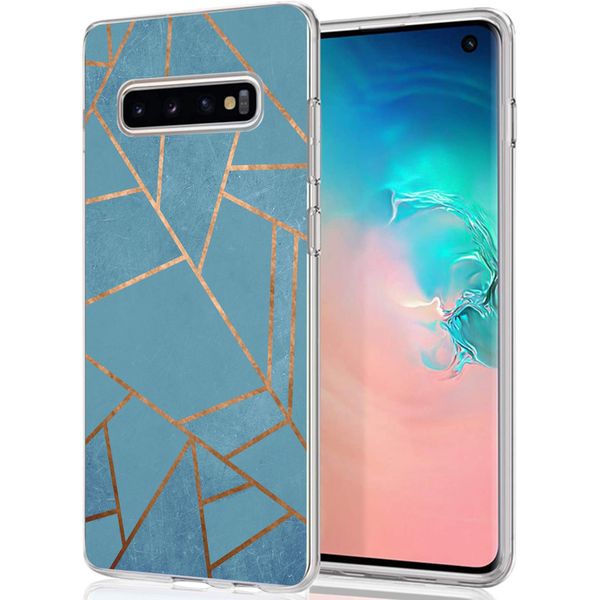 imoshion Design hoesje Samsung Galaxy S10 - Grafisch Koper / Blauw